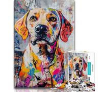 Adult Jigsaws 1000 Pieces Difficult Basquiat-style Labrador,Learning Educational Toys Family Games Educational Game for Birthday,Chrismas (75x50cm)