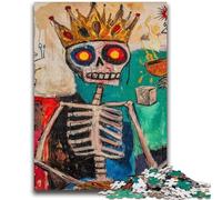 Adult Jigsaws 1000 Pieces Difficult Basquiat-style Skull Crown Challenging To Complete But Fun And Humorous Unique Birthday And Gifts 50X75CM