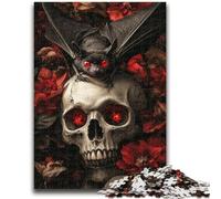 Adult Jigsaws 1000 Pieces Difficult Bats And Skeletons Puzzles,Stress Reliever Difficult Challenge Suitable for Desktop Decoration (38x26cm)