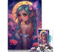 Adult Jigsaws 1000 Pieces Difficult Beautiful Anime Girl Puzzles,Stress Reliever Difficult Challenge Suitable for Desktop Decoration 26x38cm