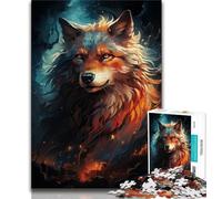 Adult Jigsaws 1000 Pieces Difficult Beautiful Fierce Wolf Adult Puzzles,Staycation Kill Time with Fully Interlocking Randomly Shaped Pieces (size 75x50cm)