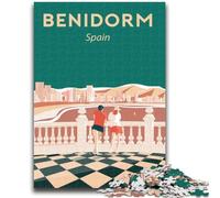 Adult Jigsaws 1000 Pieces Difficult Benidorm Spain Travel 1000 Piece Jigsaw,Fun Activity for Home, Rainy Days Toys, Birthday Gifts (26x38cm)