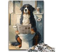 Adult Jigsaws 1000 Pieces Difficult Bernese Mountain Dog in The Toilet Adult Jigsaw,Stress Reliever Staycation Kill Time Home Decoration Toys (75x50cm)