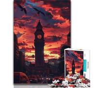 Adult Jigsaws 1000 Pieces Difficult Big Ben in The Evening Sun 1000 Piece Jigsaw,Educational Games Wall Decoration Unique Birthday And Xmas Gifts (size 38x26cm)
