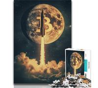 Adult Jigsaws 1000 Pieces Difficult Bitcoin Logo Adult Puzzles,Staycation Kill Time with Fully Interlocking Randomly Shaped Pieces (size 75x50cm)