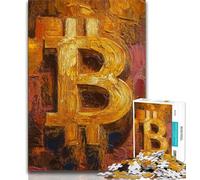 Adult Jigsaws 1000 Pieces Difficult Bitcoin Logo,Educational Games Home Decoration Educational Game for Birthday,Chrismas (38x26cm)