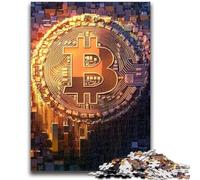 Adult Jigsaws 1000 Pieces Difficult Bitcoin Logo Puzzles,for Educational Game Challenge Toy Deal As Gifts for The Whole Family (50x75cm)