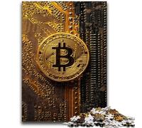 Adult Jigsaws 1000 Pieces Difficult Bitcoin Logo Stress Reliever Difficult Challenge Deal As Gifts for The Whole Family 50x75cm