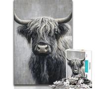 Adult Jigsaws 1000 Pieces Difficult Black And White Yak Adult Jigsaw,Stress Reliever Staycation Kill Time Home Decoration Toys 26x38cm