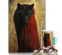 Adult Jigsaws 1000 Pieces Difficult Black Wolf Teenager Jigsaw,Educational Games Wall Decoration Unique Birthday And Xmas Gifts 26x38cm