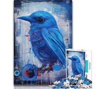 Adult Jigsaws 1000 Pieces Difficult Blue Bird 1000 Piece Puzzle,Interesting Stress Reduction Parent-child Interaction 75x50cm
