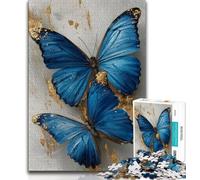 Adult Jigsaws 1000 Pieces Difficult Blue Butterfly,Challenging To Complete But Fun And Humorous Birthday Present,Gifts,Wall Art (38x26cm)