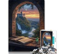 Adult Jigsaws 1000 Pieces Difficult Books by The Window, Stress Reliever Difficult Challenge,Parent-child Interaction for Age 14 Years Up 38x26cm