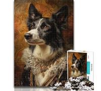 Adult Jigsaws 1000 Pieces Difficult Border Collie 1000 Piece Puzzle,Stress Reliever Staycation Kill Time Home Decoration Toys 50x75cm