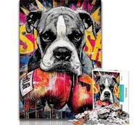 Adult Jigsaws 1000 Pieces Difficult Boxer Dog Adult Puzzles,Stress Reliever Difficult Challenge Secret Santa Gifts 26x38cm