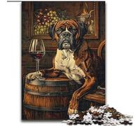 Adult Jigsaws 1000 Pieces Difficult Boxer Dog Drinking, Game Toys Every Piece Is Unique - Challenging Family Fun Game for for Age 14 (Size 50x75cm)