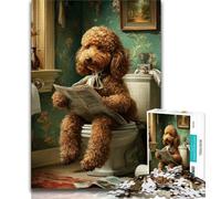 Adult Jigsaws 1000 Pieces Difficult Brown Poodle Dog 1000 Pieces for Adults,Stress Reliever Staycation Kill Time Parent-child Interaction (size 75x50cm)