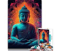 Adult Jigsaws 1000 Pieces Difficult Buddha Psychadelic Mandala 1000 Pieces for Adults,Educational Games Wall Decoration Unique Birthday And Xmas Gifts (size 75x50cm)