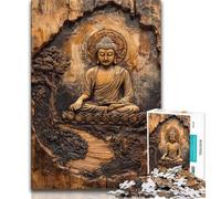 Adult Jigsaws 1000 Pieces Difficult Buddha Statues Puzzles,Stress Reliever Difficult Challenge Suitable for Desktop Decoration 26x38cm