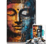 Adult Jigsaws 1000 Pieces Difficult Buddha Statues, Stress Reliever Difficult Challenge,Parent-child Interaction for Age 14 Years Up 38x26cm