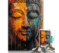 Adult Jigsaws 1000 Pieces Difficult Buddha Statues,Stress Reliever Staycation Kill Time with Matching Poster And Trivia Sheet 38x26cm