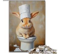 Adult Jigsaws 1000 Pieces Difficult Bunny Playing with Toilet Paper Help The Brain Exercise Addictive Toys to Cultivate Patience Parent-child Interaction (size 26x38cm)