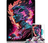 Adult Jigsaws 1000 Pieces Difficult Burning Neon Human 1000 Pieces for Adults,Stress Reliever Staycation Kill Time Parent-child Interaction (size 75x50cm)