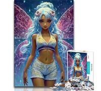 Adult Jigsaws 1000 Pieces Difficult Butterfly Elf Girl Adult Jigsaw,Stress Reliever Staycation Kill Time Home Decoration Toys 26x38cm