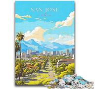 Adult Jigsaws 1000 Pieces Difficult California San Jose Travel Adult Puzzles,is Ideal As Gifts for The Whole Family Suitable for And 14 (50x75cm)