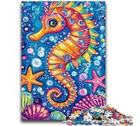 Adult Jigsaws 1000 Pieces Difficult Cartoon Seahorse Educational Family Game Is Ideal As Gifts for The Whole Family for 14+ 50x75cm
