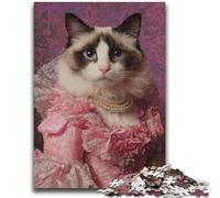 Adult Jigsaws 1000 Pieces Difficult Cat from An Aristocratic Family Toys Educational Games Stress Relieving Parent-child Interaction for Ages 14+ 26x38cm