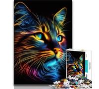 Adult Jigsaws 1000 Pieces Difficult Cat Pop Art Animal Face 1000 Pieces for Adults,Stress Reliever Staycation Kill Time Parent-child Interaction (size 75x50cm)
