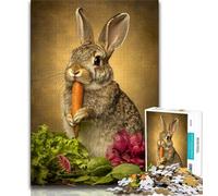 Adult Jigsaws 1000 Pieces Difficult Chef Rabbit,Stress Reliever Staycation Kill Time with Matching Poster And Trivia Sheet 38x26cm