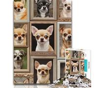 Adult Jigsaws 1000 Pieces Difficult Chihuahua Collage 1000 Pieces for Adults,Educational Games Wall Decoration Unique Birthday And Xmas Gifts (size 75x50cm)