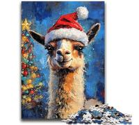 Adult Jigsaws 1000 Pieces Difficult Christmas Alpaca Adult Jigsaw,Stress Reliever Staycation Kill Time Home Decoration Toys (26x38cm)