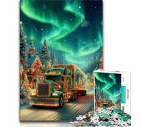 Adult Jigsaws 1000 Pieces Difficult Christmas Truck Teenager Jigsaw,Stress Reliever Staycation Kill Time Wishlist with Santa Claus (size 75x50cm)