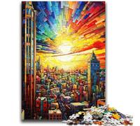 Adult Jigsaws 1000 Pieces Difficult Cityscape Colorful Rainbow 1000 Piece Puzzle,is Ideal As Gifts for The Whole Family Suitable for And 14 (38x26cm)