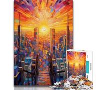 Adult Jigsaws 1000 Pieces Difficult Cityscape Colorful Rainbow Adult Puzzles,is Ideal As Gifts for The Whole Family Suitable for And 14 38x26cm