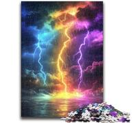 Adult Jigsaws 1000 Pieces Difficult Color Lightning Puzzles,Stress Reliever Difficult Challenge Suitable for Desktop Decoration (50x75cm)