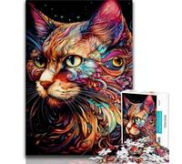 Adult Jigsaws 1000 Pieces Difficult Colorful Cat 1000 Piece Jigsaw,Educational Games Wall Decoration Unique Birthday And Xmas Gifts (size 75x50cm)