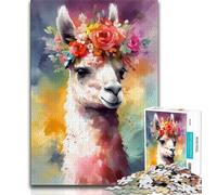 Adult Jigsaws 1000 Pieces Difficult Colourful Baby Alpaca Adult Puzzles,is Ideal As Gifts for The Whole Family Suitable for And 14 38x26cm