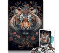 Adult Jigsaws 1000 Pieces Difficult Colourful Fantasy Tiger Teenager Jigsaw,Stress Reliever Staycation Kill Time Wishlist with Santa Claus (size 38x26cm)
