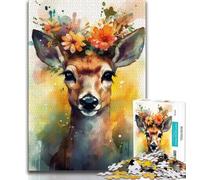 Adult Jigsaws 1000 Pieces Difficult Colourful Fox Baby Adult Puzzles,Staycation Kill Time with Fully Interlocking Randomly Shaped Pieces (size 75x50cm)