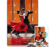 Adult Jigsaws 1000 Pieces Difficult Couple Dancing Oil Painting Adult Puzzles,Educational Family Game Suitable for Desktop Decoration 75x50cm