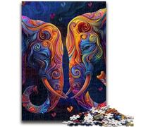 Adult Jigsaws 1000 Pieces Difficult Couple Elephants Stress Reliever Difficult Challenge Deal As Gifts for The Whole Family 50x75cm