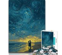 Adult Jigsaws 1000 Pieces Difficult Couple Under The Night Sky 1000 Piece Puzzle,Stress Reliever Staycation Kill Time Home Decoration Toys 50x75cm