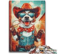 Adult Jigsaws 1000 Pieces Difficult Cowboy Dog Puzzles for Teenagers,learning Educational for Is Ideal As A Gift for The Whole Family (50x75cm)