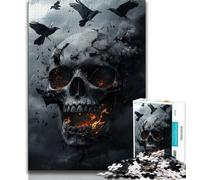 Adult Jigsaws 1000 Pieces Difficult Crow Skeleton Adult Puzzles,Staycation Kill Time with Fully Interlocking Randomly Shaped Pieces (size 38x26cm)