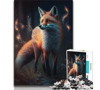 Adult Jigsaws 1000 Pieces Difficult Cute Art Fox 1000 Piece Puzzle,Interesting Stress Reduction Parent-child Interaction 38x26cm