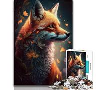 Adult Jigsaws 1000 Pieces Difficult Cute Art Fox Puzzles for Teenagers,is Ideal As Gifts for The Whole Family Suitable for And 14 (size 75x50cm)